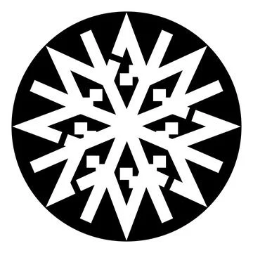 Geometric snowflake pattern creating abstract circular design Stock Illustration