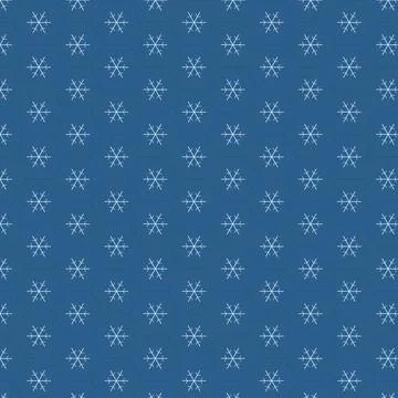 Geometric snowflake pattern design on dark blue seamless background Stock Illustration