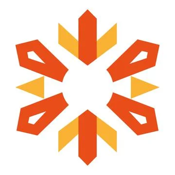 Geometric Snowflake Star vector Logo Design Abstract Symbol Stock Illustration