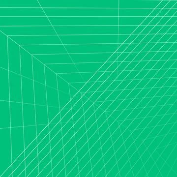 Geometric spatial grid futuristic angle digital black and white wireframe Stock Illustration