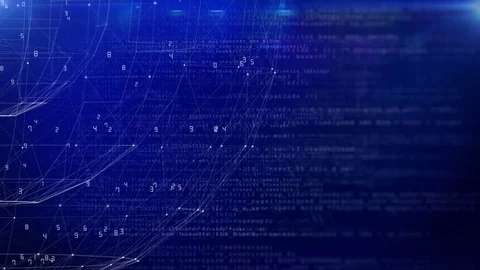 Geometric sphere with digital numbers and text background. Stock Footage 75935855