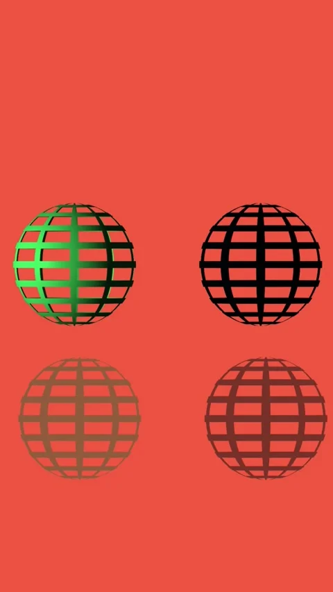 Geometric spheres with grid patterns. Vibrant spheres with grid patterns on.. Stock Footage 346049004