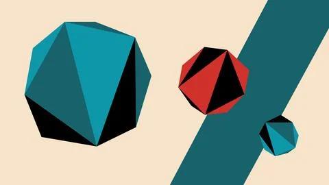 Geometric Spheres Shadow Play Background Illustrazione stock
