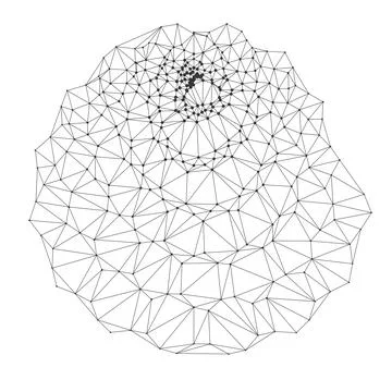 Geometric Spiral Cone Wireframe Abstract Design Illustrazione stock