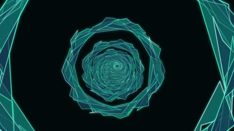 Geometric spiral design with lines in motion on a dark background Stock Footage 337233529