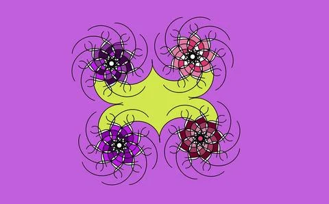 Geometric Spiral Mandala Pattern on purple Background Stockillustratie
