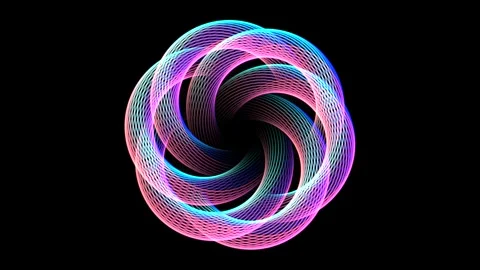 Geometric Spiral Mandala Twirling Circular Pattern Gradient Curve Looped Swirls Stock Footage 302895995