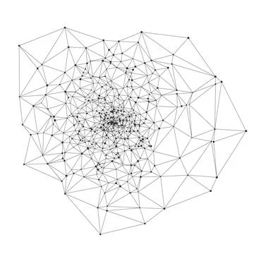 Geometric Spiral Network Abstract Wireframe Art Stock Illustration