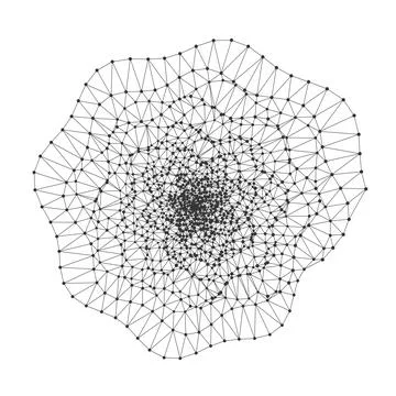 Geometric Spiral Network Abstract Wireframe Design Illustrazione stock
