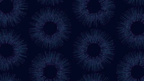 Geometric spiral of overlapping circles on dark background Stock-Footage 285678841