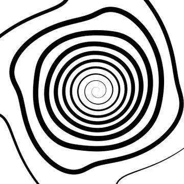 Geometric spiral pattern. Abstract monochrome texture. Vortex, swirl pattern Stock Illustration