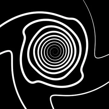 Geometric spiral pattern. Abstract monochrome texture. Vortex, swirl pattern Stock Illustration