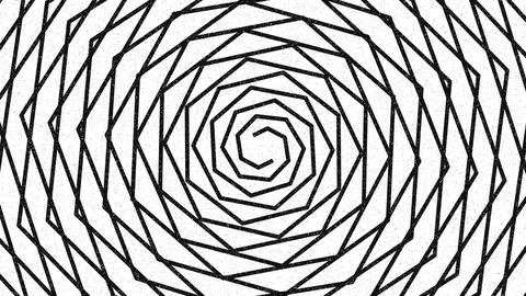 Geometric spiral pattern with concentric black lines on white background Stock Illustration