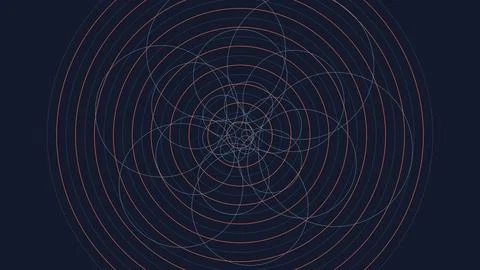 Geometric spiral pattern with concentric circles and intersecting lines on .. Stock Illustration