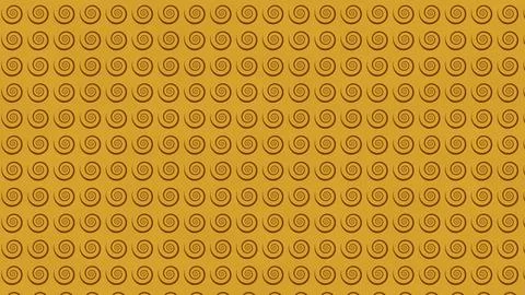 Geometric spiral pattern dots mustard yellow background abstract design Stock Illustration