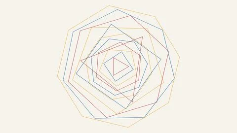 Geometric spiral pattern with layered intersecting lines on white background Stock Illustration