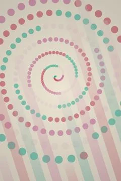 Geometric Spiral Pattern with Polka Dots 库存插图