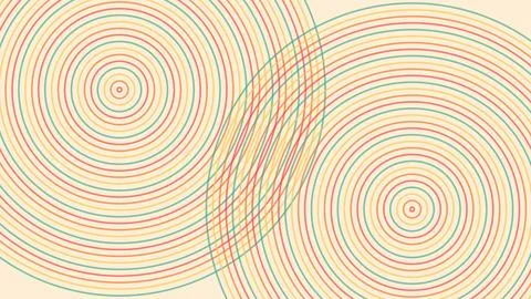 Geometric spiral patterns intersecting colorful concentric circles abstract.. Stock Illustration