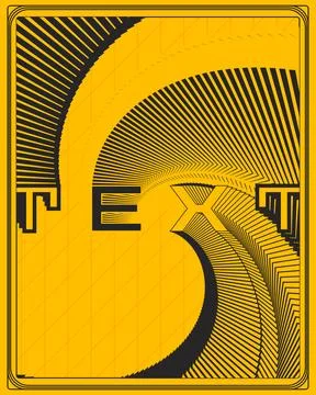 Geometric Spiral Text Poster High Contrast Optical Depth Graphic Modern Art Stock-Illustration