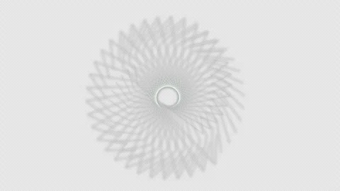 Geometric Spirograph watch dial display design on black screen overlay Stock Footage 315511472