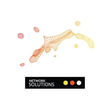 Geometric splash network construction icon Illustrazione stock