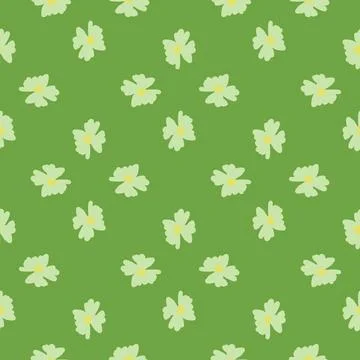 Geometric spring seamless pattern with doodle flower bud silhouettes ornament 스톡 일러스트