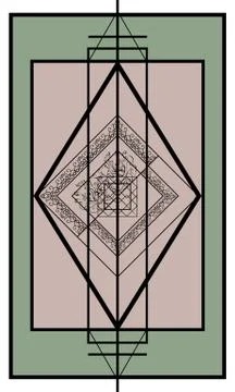 Geometric spring tracery in asian style Stock Illustration