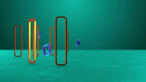 Geometric square and rectangle shapes in endless 3D video loop Stock Footage 164895404