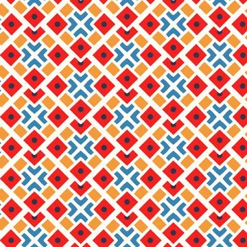 Geometric Square Arrow Pattern Background In Red Blue Slate Yellow Color Stock Illustration