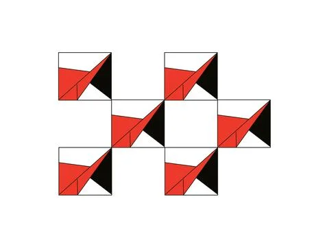 Geometric Square Blocks Composition on White Background Stock Illustration