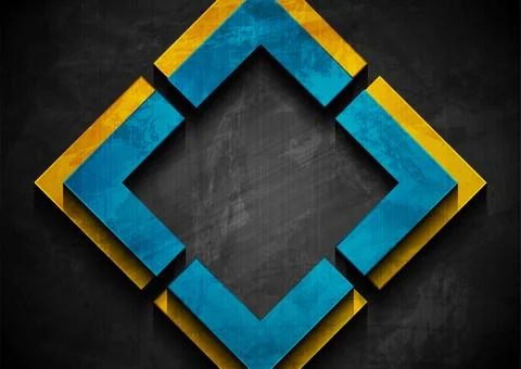 Geometric square frame abstract grunge tech vector background 스톡 일러스트