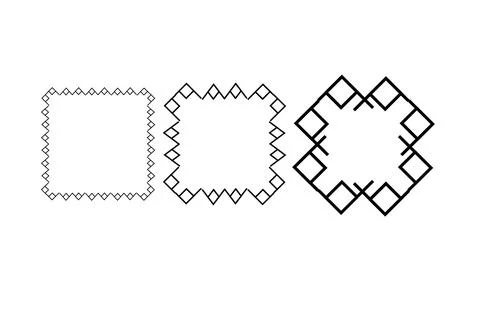 Geometric square frame border set with abstract decorative shapes Illustrazione stock