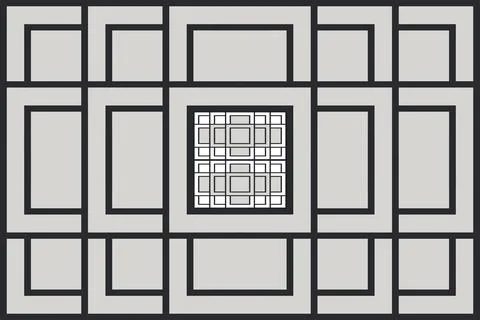 Geometric Square Grid Pattern in Monochrome イラスト素材