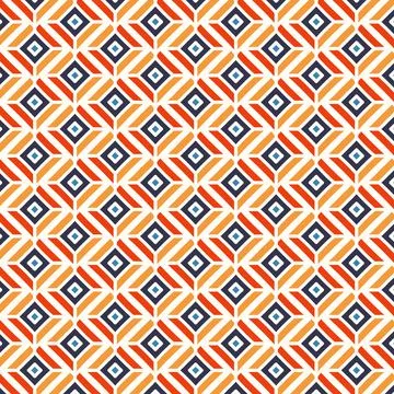 Geometric Square Line Pattern Background In Blue Slate Orange Yellow Color Stock Illustration