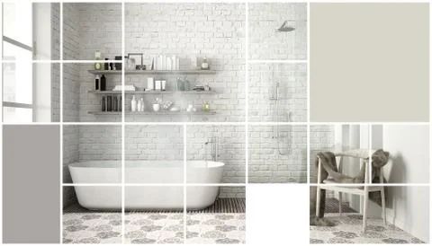 Geometric square mosaic graphic effect with copy space for text, presentation Stock Illustration