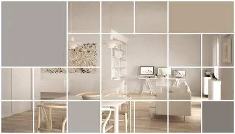 Geometric square mosaic graphic effect with copy space for text, presentation Stock Illustration