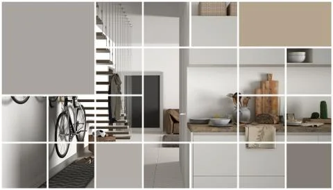 Geometric square mosaic graphic effect with copy space for text, presentation Stock Illustration