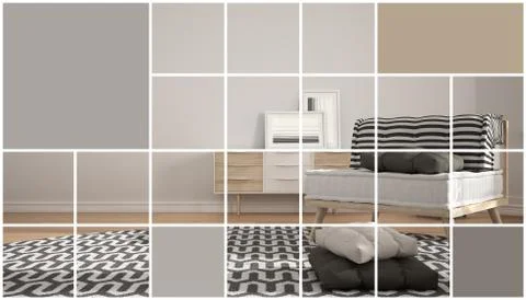 Geometric square mosaic graphic effect with copy space for text, presentation Stock Illustration