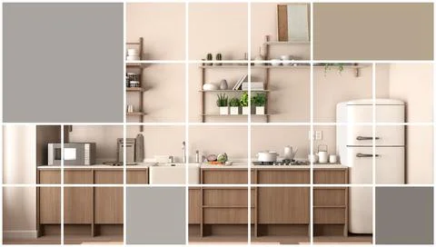 Geometric square mosaic graphic effect with copy space for text, presentation イラスト素材