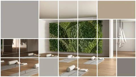 Geometric square mosaic graphic effect with copy space for text, presentation Illustrazione stock