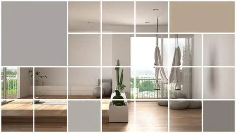 Geometric square mosaic graphic effect with copy space for text, presentation Stock Illustration