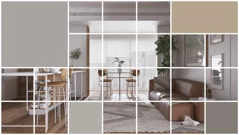 Geometric square mosaic graphic effect with copy space for text, presentation Stock Illustration