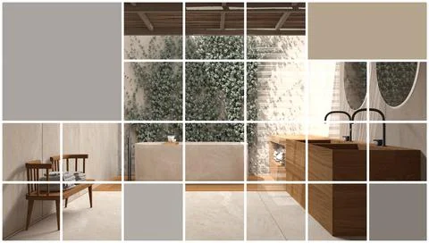 Geometric square mosaic graphic effect with copy space for text, presentation Stock Illustration