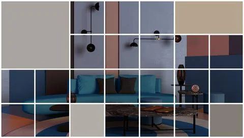 Geometric square mosaic graphic effect with copy space for text, presentation Stock Photos