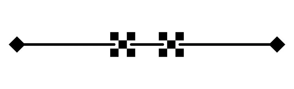 Geometric square pattern black page divider, Horizontal line separator with d Stock Illustration