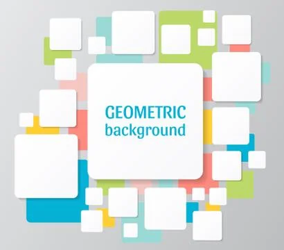 Geometric square patterns, vector illustration. Abstract colorful polygonal m 스톡 일러스트