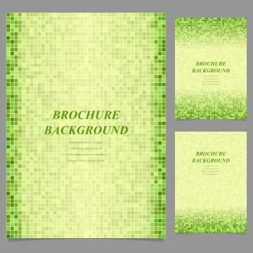 Geometric square pixel pattern page template set Stock Illustration