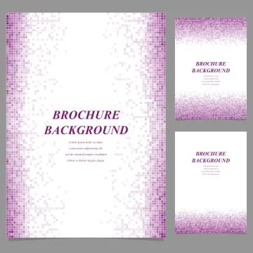 Geometric square pixel pattern page template set Illustrazione stock