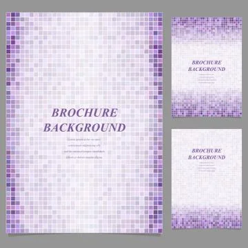 Geometric square pixel pattern page template set Stock Illustration