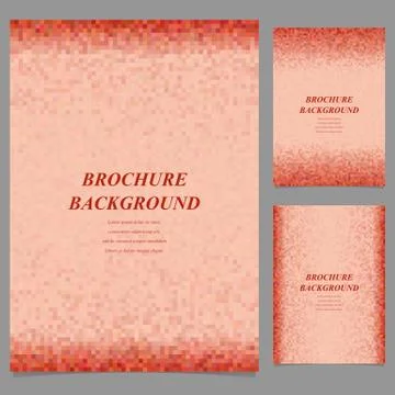 Geometric square pixel pattern page template set Illustrazione stock